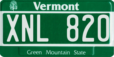 VT license plate XNL820