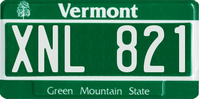 VT license plate XNL821