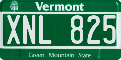 VT license plate XNL825