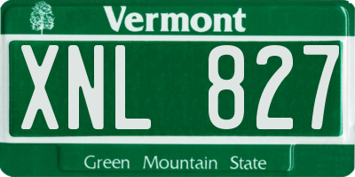 VT license plate XNL827