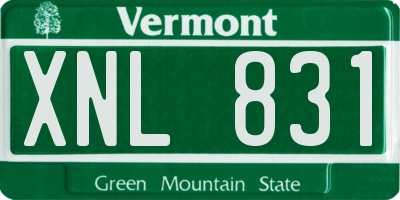 VT license plate XNL831