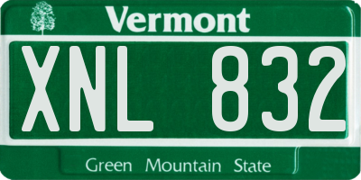 VT license plate XNL832