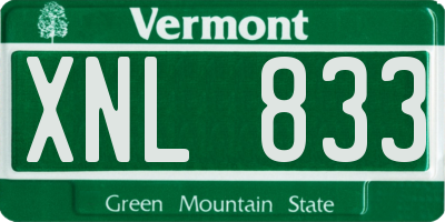 VT license plate XNL833