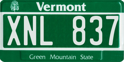 VT license plate XNL837