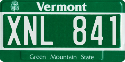 VT license plate XNL841