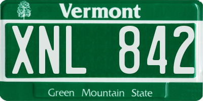 VT license plate XNL842