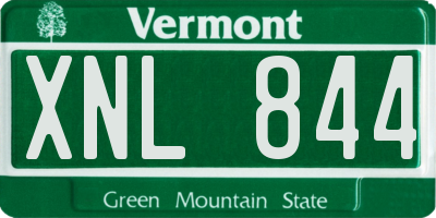 VT license plate XNL844