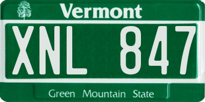 VT license plate XNL847