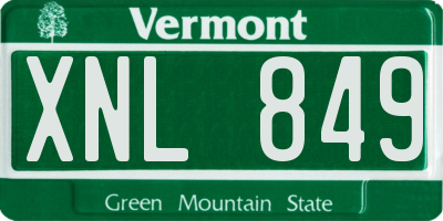 VT license plate XNL849