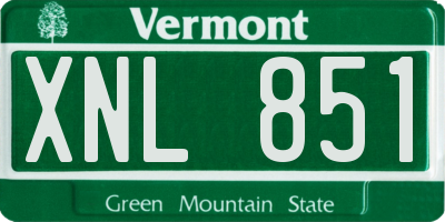 VT license plate XNL851