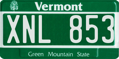 VT license plate XNL853