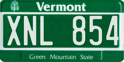 VT license plate XNL854