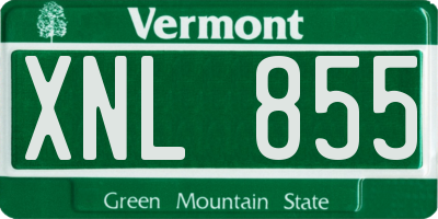 VT license plate XNL855