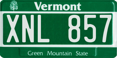 VT license plate XNL857