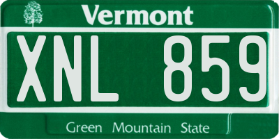 VT license plate XNL859
