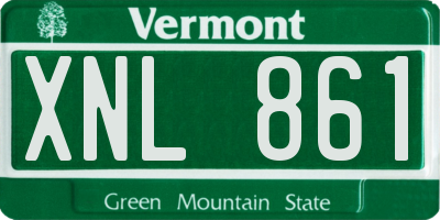 VT license plate XNL861
