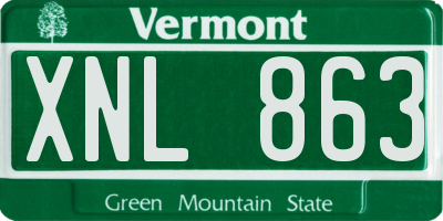 VT license plate XNL863
