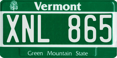 VT license plate XNL865