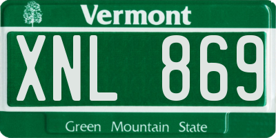 VT license plate XNL869