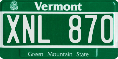 VT license plate XNL870