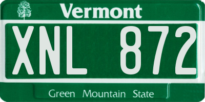 VT license plate XNL872