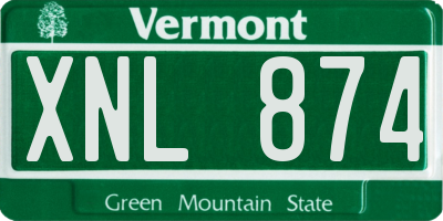 VT license plate XNL874