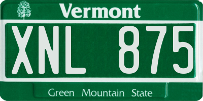 VT license plate XNL875