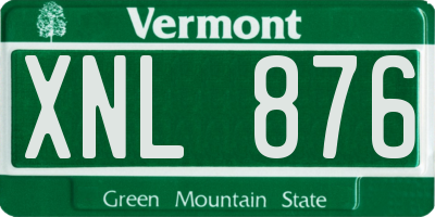 VT license plate XNL876