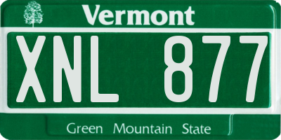VT license plate XNL877