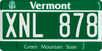 VT license plate XNL878