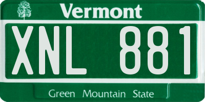 VT license plate XNL881