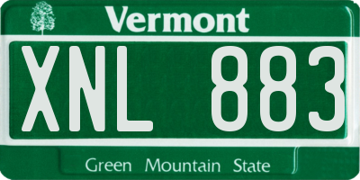 VT license plate XNL883