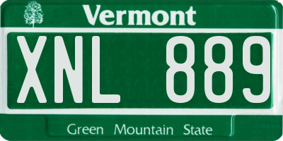 VT license plate XNL889