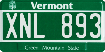 VT license plate XNL893