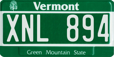 VT license plate XNL894