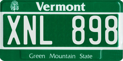 VT license plate XNL898