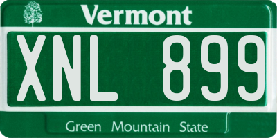 VT license plate XNL899