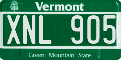 VT license plate XNL905