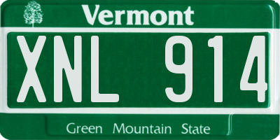 VT license plate XNL914
