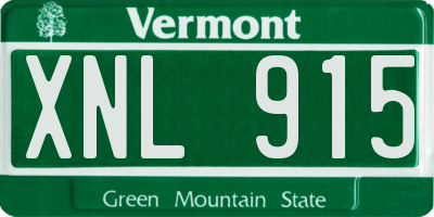 VT license plate XNL915