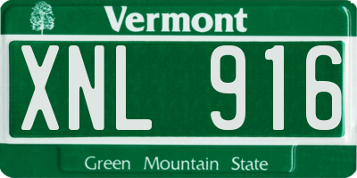 VT license plate XNL916