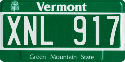 VT license plate XNL917