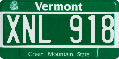 VT license plate XNL918