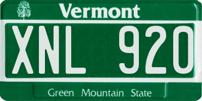 VT license plate XNL920