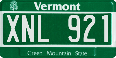 VT license plate XNL921