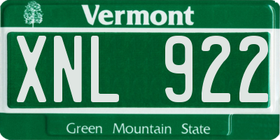VT license plate XNL922