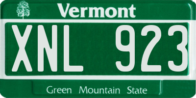 VT license plate XNL923
