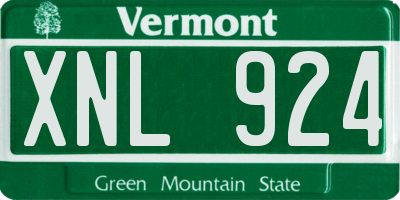 VT license plate XNL924