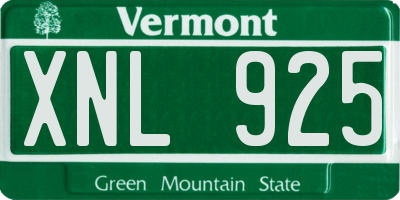 VT license plate XNL925
