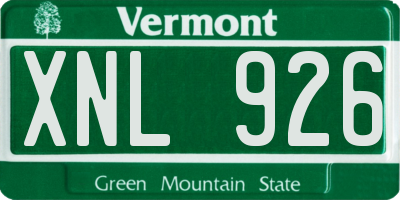 VT license plate XNL926